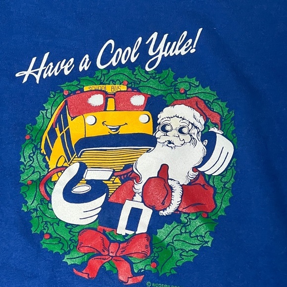 Vintage 80s Santa Claus Cool Yule Xmas Ugly Sweater Party Sweatshirt - Picture 3 of 4